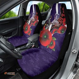 Fremantle Dockers ANZAC Personalised Car Seat Cover Lest We Forget Poppy Camo LT9