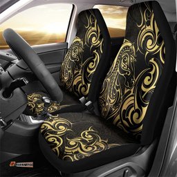 Gold And Black Aoteara Horse Racing Car Seat Cover NZ Maori Pattern LT14