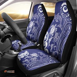 New Zealand Sea Animals with Maori Tribal Tattoo Car Seat Cover Blue Color LT03