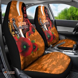 Greater Giants ANZAC Personalised Car Seat Cover Lest We Forget Poppy Camo LT9