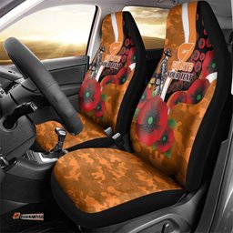 Greater Giants ANZAC Personalised Car Seat Cover Lest We Forget Poppy Camo LT9