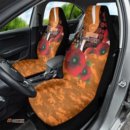Greater Giants ANZAC Personalised Car Seat Cover Lest We Forget Poppy Camo LT9