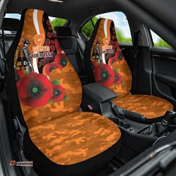 Greater Giants ANZAC Personalised Car Seat Cover Lest We Forget Poppy Camo LT9