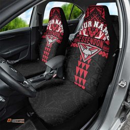 Personalized Essendon Bombers Car Seat Cover Polynesian Tribal Pattern Heritage Football TS04