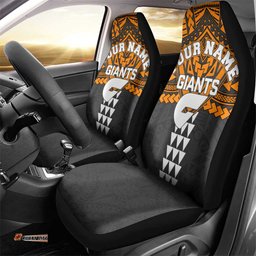 Personalized GWS Giants Car Seat Cover Polynesian Tribal Pattern Heritage Football TS04