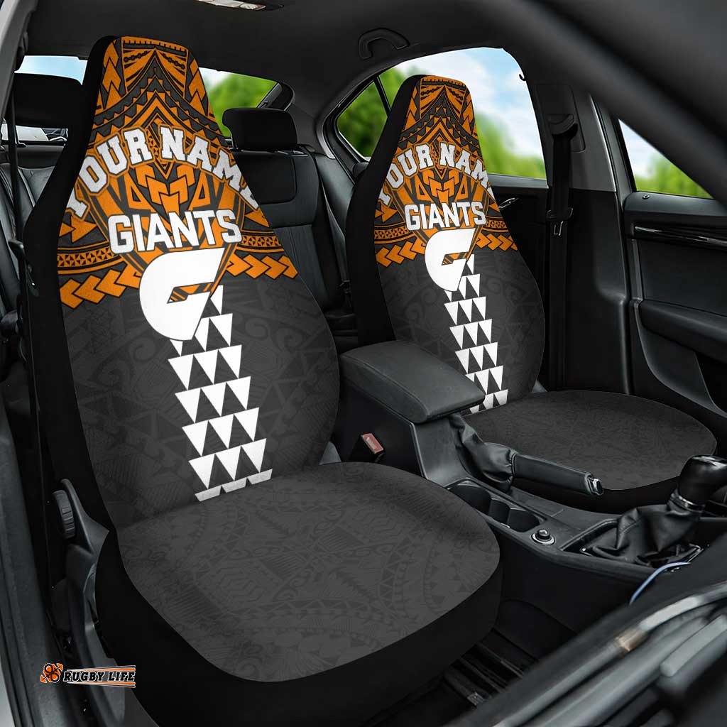 Personalized GWS Giants Car Seat Cover Polynesian Tribal Pattern Heritage Football TS04