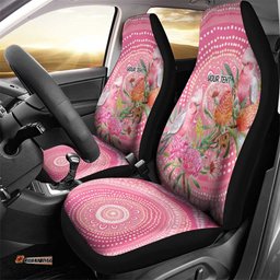 Personalized Pink Galah Aboriginal Dot Art Car Seat Cover Australias Breast Cancer Awareness LT9