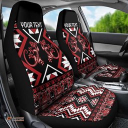 Personalised Aotearoa Waitangi Car Seat Cover Taniko Motifs - Mania Gecko LT7