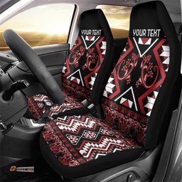 Personalised Aotearoa Waitangi Car Seat Cover Taniko Motifs - Mania Gecko LT7