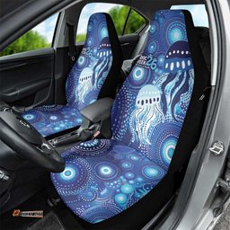 NAIDOC Deadly 50 Years Car Seat Cover Jellyfish Aboriginal Culture Inspired Blue LT9