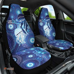 NAIDOC Deadly 50 Years Car Seat Cover Jellyfish Aboriginal Culture Inspired Blue LT9