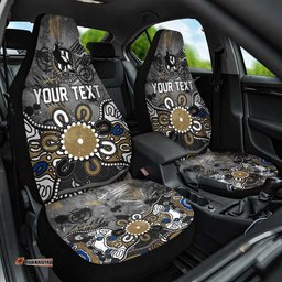 Personalized Collingwood Magpies Car Seat Cover Aboriginal Dot Painting Graffiti Style TS04