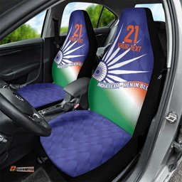 India Cricket Custom Car Seat Cover Ashoka Chakra with Flag Style LT9