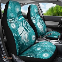 NAIDOC Deadly 50 Years Car Seat Cover Jellyfish Aboriginal Culture Inspired Turquoise LT9