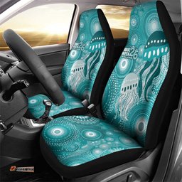 NAIDOC Deadly 50 Years Car Seat Cover Jellyfish Aboriginal Culture Inspired Turquoise LT9