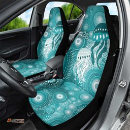 NAIDOC Deadly 50 Years Car Seat Cover Jellyfish Aboriginal Culture Inspired Turquoise LT9