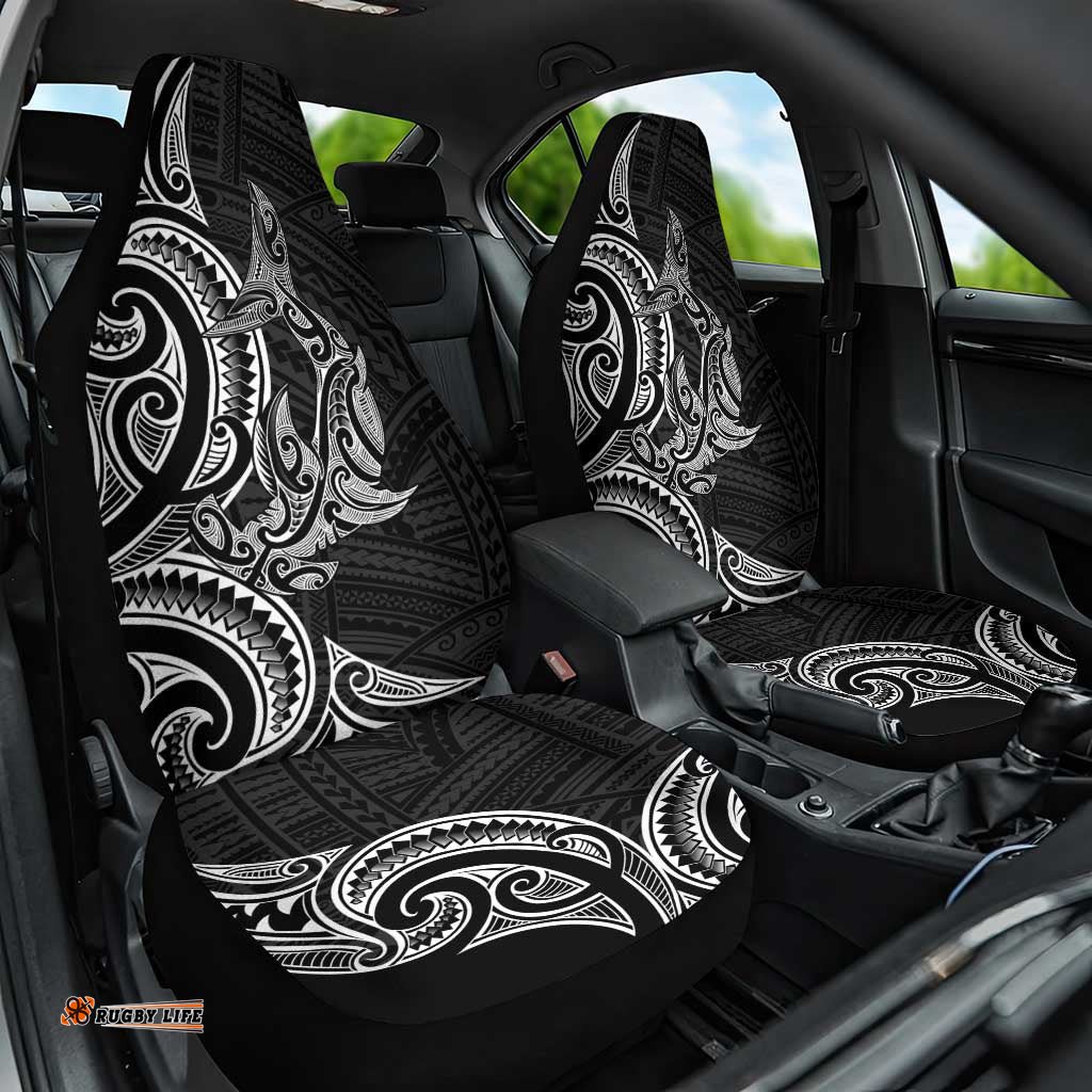 New Zealand Hammerhead Shark Car Seat Cover Maori Haehae Mangopare Black LT14