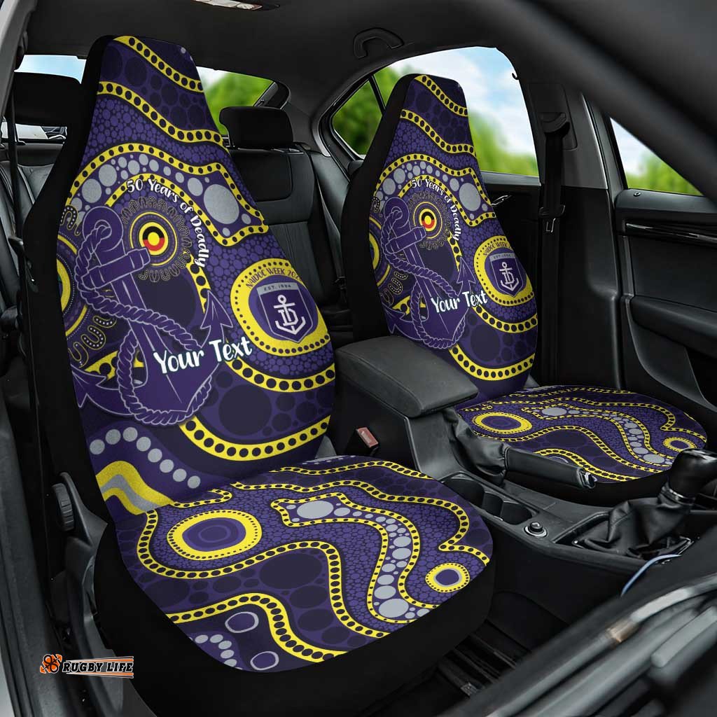 Dockers NAIDOC Week 2026 Personalised Car Seat Cover 50 Years of Deadly Aboriginal Art LT14