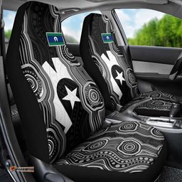 Torres Strait Islander Car Seat Cover Flag Feather Headdress Indigenous Dotwork Tribal Art TS04