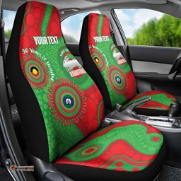 Rabbitohs NAIDOC Week 2026 Personalised Car Seat Cover 50 Years of Deadly Aboriginal Art LT14