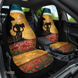 Wallabies ANZAC Day Car Seat Cover Last Post Poppy Lest We Forget LT14
