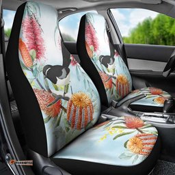 Willie wagtail Australia Car Seat Cover Banksia Bottlebrushes Watercolor Stylized LT14