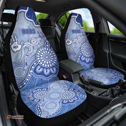 Roos Football Car Seat Cover Aboriginal Dot Art Pattern DT05