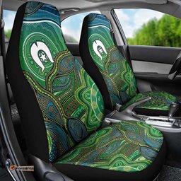 Torres Strait Islands Car Seat Cover Indigenous Ocean Wave Dot Green Color TS04