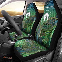 Torres Strait Islands Car Seat Cover Indigenous Ocean Wave Dot Green Color TS04