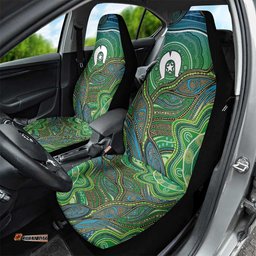 Torres Strait Islands Car Seat Cover Indigenous Ocean Wave Dot Green Color TS04