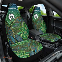 Torres Strait Islands Car Seat Cover Indigenous Ocean Wave Dot Green Color TS04