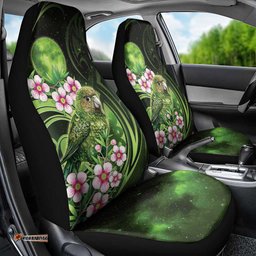 New Zealand Aotearoa Kakapo Car Seat Cover Maori Pattern With Manuka Galaxy Style LT05