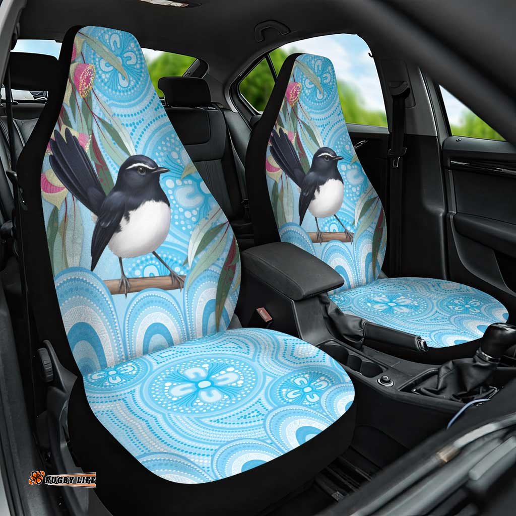Willie wagtail Australia Car Seat Cover Eucalyptus Blossoms Aboriginal Art LT14