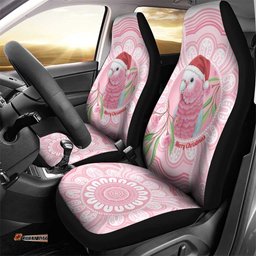 Funny Pink Galah Australia Christmas Car Seat Cover Eucalyptus Blossoms Aboriginal Art LT14