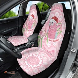 Funny Pink Galah Australia Christmas Car Seat Cover Eucalyptus Blossoms Aboriginal Art LT14