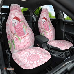 Funny Pink Galah Australia Christmas Car Seat Cover Eucalyptus Blossoms Aboriginal Art LT14