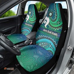 Torres Strait Islands Car Seat Cover Dhari Emblem Vibrant Teal Indigenous TS04