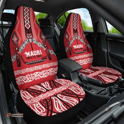 Toitu Te Tiriti Waitangi Car Seat Cover Red Wharenui House LT9