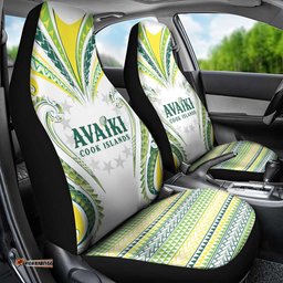 Rugby Cook Islands Avaiki Car Seat Cover White Kuki Airani Tribal Maori Inspired LT9