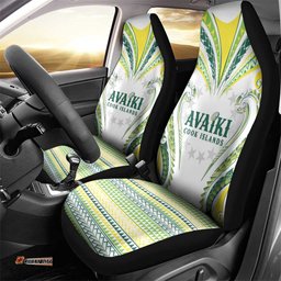 Rugby Cook Islands Avaiki Car Seat Cover White Kuki Airani Tribal Maori Inspired LT9