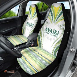 Rugby Cook Islands Avaiki Car Seat Cover White Kuki Airani Tribal Maori Inspired LT9