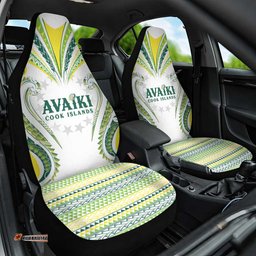 Rugby Cook Islands Avaiki Car Seat Cover White Kuki Airani Tribal Maori Inspired LT9