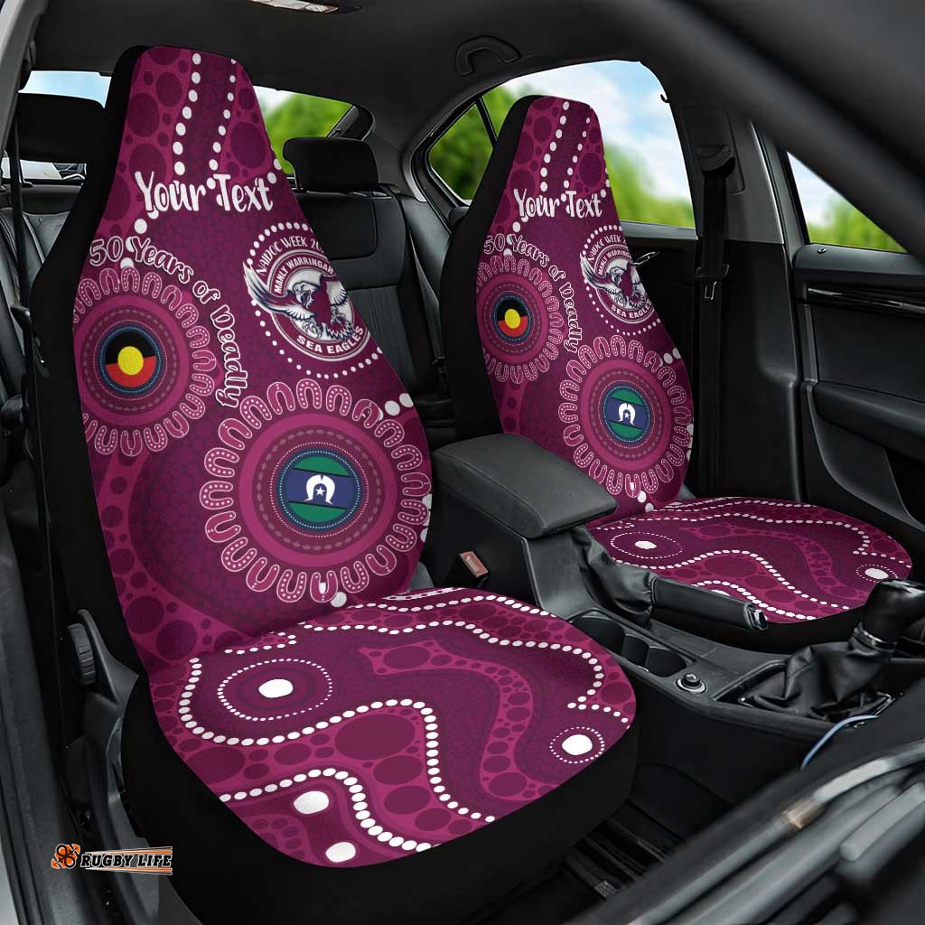 Sea Eagles NAIDOC Week 2026 Personalised Car Seat Cover 50 Years of Deadly Aboriginal Art LT14
