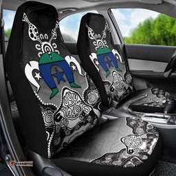 Torres Strait Islander Flag Car Seat Cover Dhari Indigenous Dotwork Pattern Art TS04