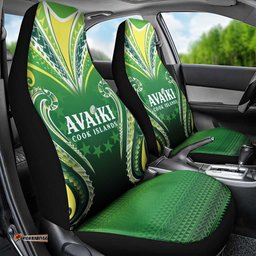 Rugby Cook Islands Avaiki Car Seat Cover Green Kuki Airani Tribal Maori Inspired LT9