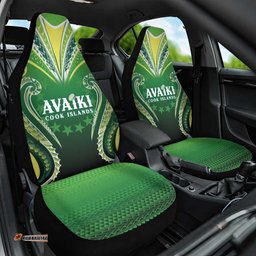 Rugby Cook Islands Avaiki Car Seat Cover Green Kuki Airani Tribal Maori Inspired LT9