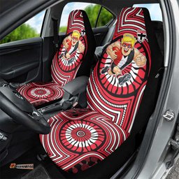 St Kilda Football Club Car Seat Cover Indigenous Monochrome Dot Art Mascot Style TS04