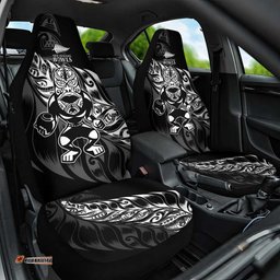 New Zealand Lawn Bowls Car Seat Cover Black Maori Warrior Tribal Silver Fern LT9