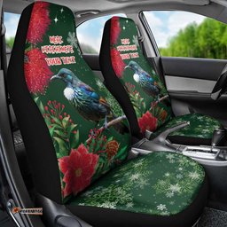 Tui Meri Kirihimete Personalised Car Seat Cover Pohutukawa Flowers Green Motif LT9