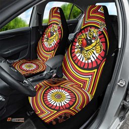 Richmond Football Club Car Seat Cover Indigenous Monochrome Dot Art Mascot Style TS04
